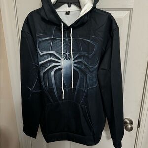Spider-Man White Symbol White Inside Hood Hoodie 2XL Black W/ Lrg Graphic NWOT